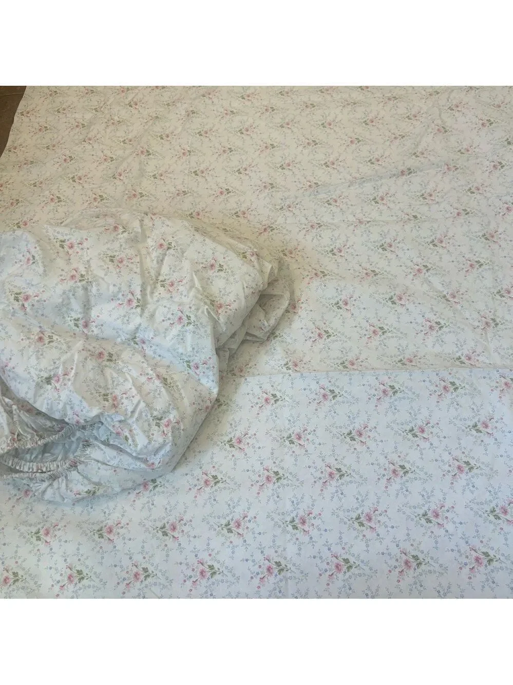Lauren Ralph Lauren King Floral Sheet Set Cottage Core Farmhouse Cotton Pink